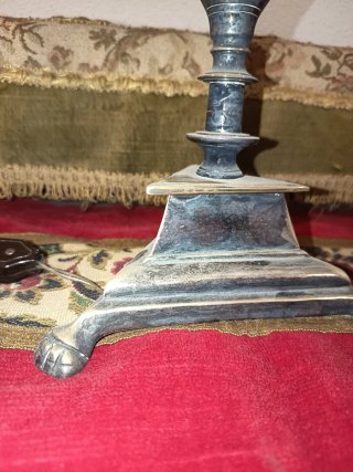 Lámpara de mesa vintage tela y metal