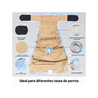 Pañales reutilizables lavables para perros