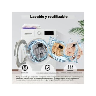 Pañales reutilizables lavables para perros