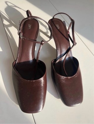 Zapatos tacón Zara marrones T39