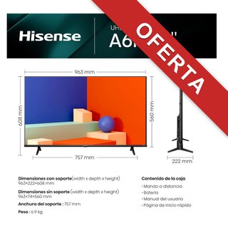 - Hisense 65A6K Smart TV 65 pulgadas 4K UHD