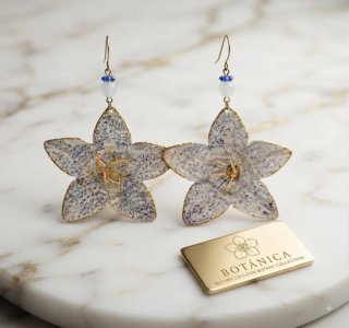 Pendientes artesanales flores naturales
