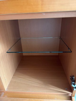 Mueble TV madera y cristal