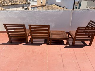Conjunto Muebles Terraza IKEA Madera