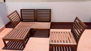 Conjunto Muebles Terraza IKEA Madera