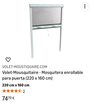 Mosquitera enrollable puerta 160 cm ancho