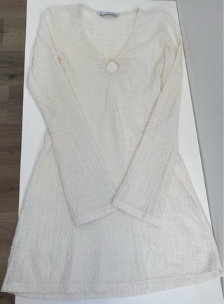 Vestido playero Mango Blanco Talla XS