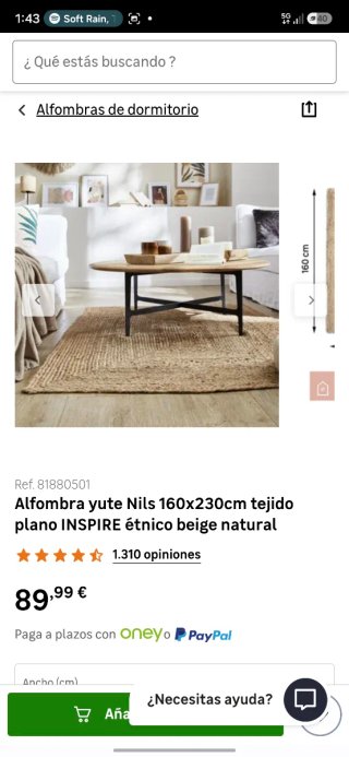 Alfombra Yute Leroy Merlin Beige/Marrón