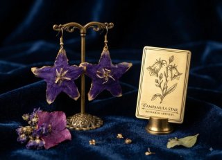 Pendientes Flor Natural Campanula Star Dorados