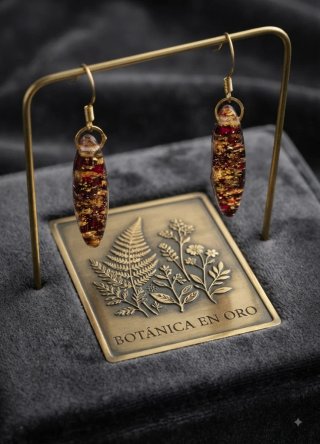 Pendientes artesanales flores naturales