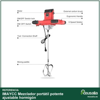 - Mezclador portátil potente ajustable hormigón