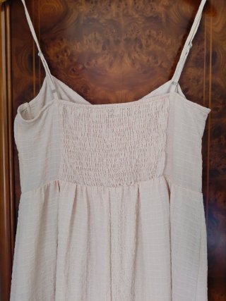 Vestido largo Stradivarius beige