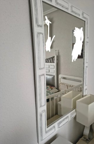 Dormitorio madera maciza rustico/shabby chic blanc