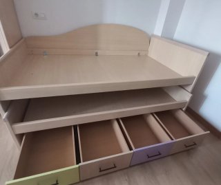 Cama nido doble con cajonera