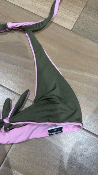Top Bikini Calzedonia Cobey Talla M Verde/Rosa