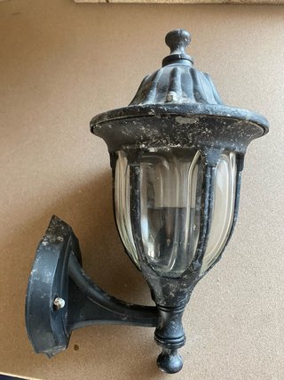 Foco exterior antiguo metal y cristal