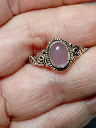 Anillo Plata Ley cuarzo rosa