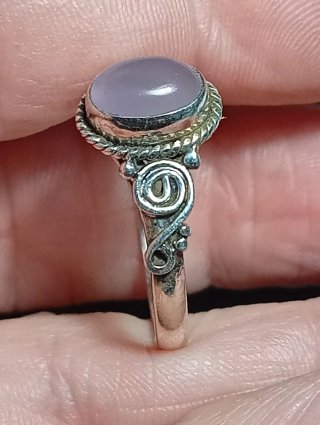 Anillo Plata Ley cuarzo rosa