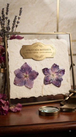 Pendientes Flor Natural Hortensia Morada