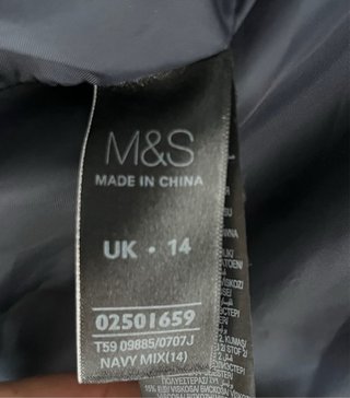 Chaqueta M&S rayas beige y azul T.S