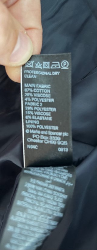 Chaqueta M&S rayas beige y azul T.S