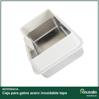 Caja para gatos acero inoxidable tapa
