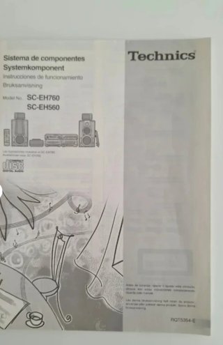 Equipo de música Technics con altavoces