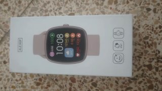 Smartwatch rosa con correa de silicona