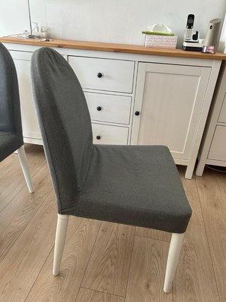 4 Sillas Comedor Tapizadas Gris