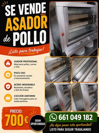 Asador de Pollo Profesional Poco Uso