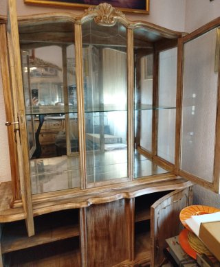 Vitrina Provenzal Vintage Madera Maciza Decapada
