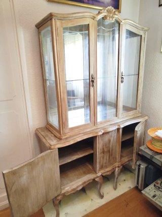 Vitrina Provenzal Vintage Madera Maciza Decapada
