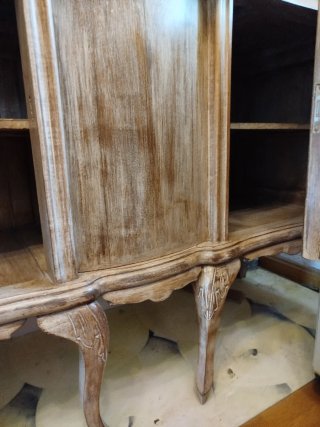 Vitrina Provenzal Vintage Madera Maciza Decapada