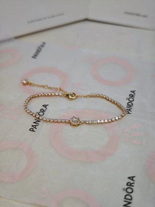 Pulsera Pandora Dorada tennis Ale s925 plata