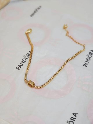Pulsera Pandora Dorada tennis Ale s925 plata