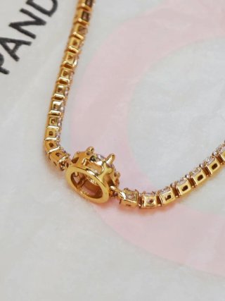 Pulsera Pandora Dorada tennis Ale s925 plata