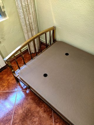 Cama Hierro y Latón Vintage + Somier Tapiflex