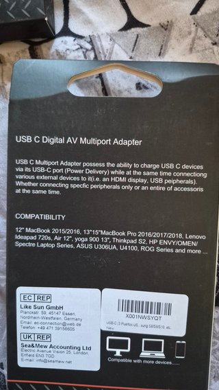 Lote 8x HUB USB - 4K HDMI + PD 100W