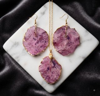 Pendientes artesanales flores naturales