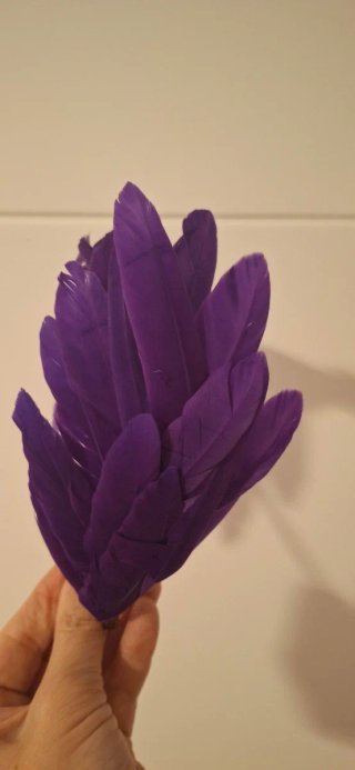 Tocado Morado con Plumas