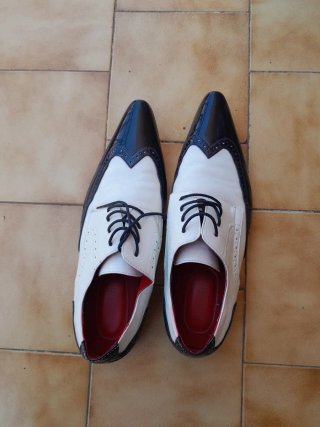 Scarpe uomo vintage Rossellini bianco nero