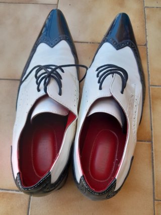Scarpe uomo vintage Rossellini bianco nero