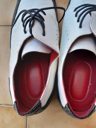 Scarpe uomo vintage Rossellini bianco nero