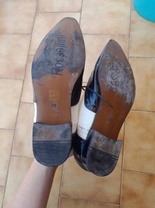 Scarpe uomo vintage Rossellini bianco nero