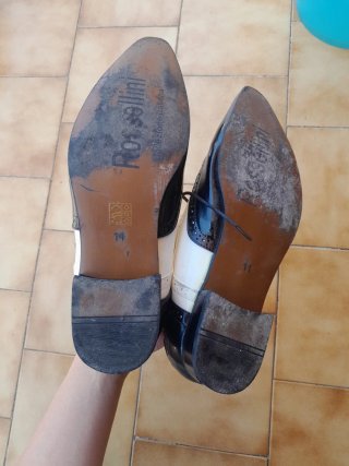 Scarpe uomo vintage Rossellini bianco nero