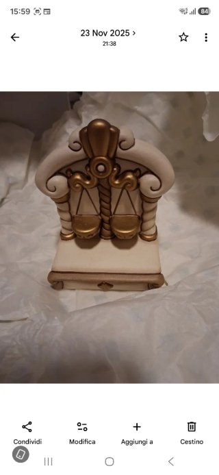 Bilancia Thun Presepe Beige Oro Ceramica