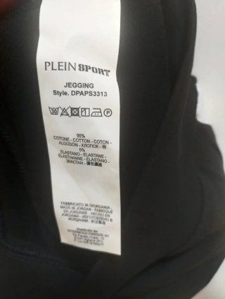 Philipp Plein Sport Pantalón Negro Rayas Blancas