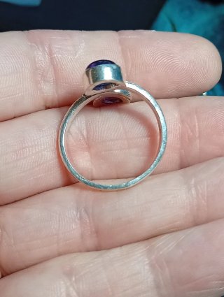 Anillo Plata Ley Ajustable Amatista