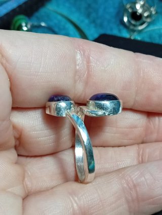 Anillo Plata Ley Ajustable Amatista