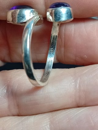 Anillo Plata Ley Ajustable Amatista